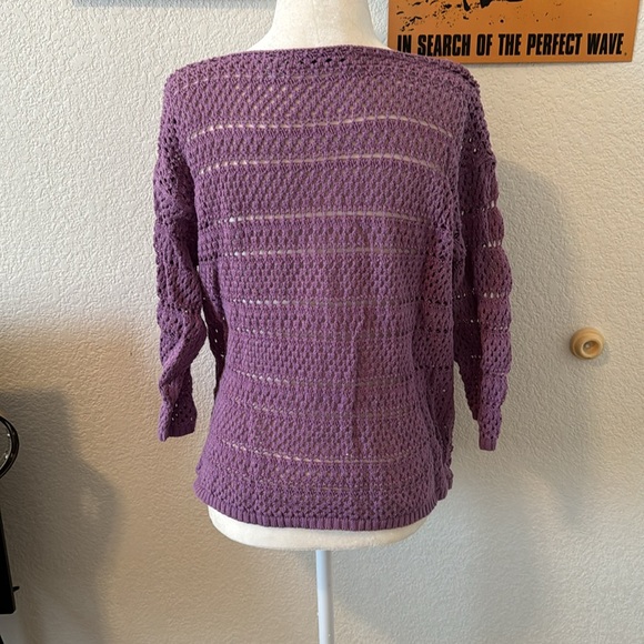 Purple Open Knitted Sweater - Picture 4 of 5